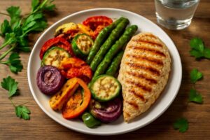 Comida fitness Legumes grelhados