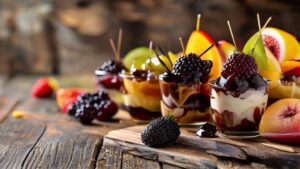 Comida fitness simples com frutas: doces